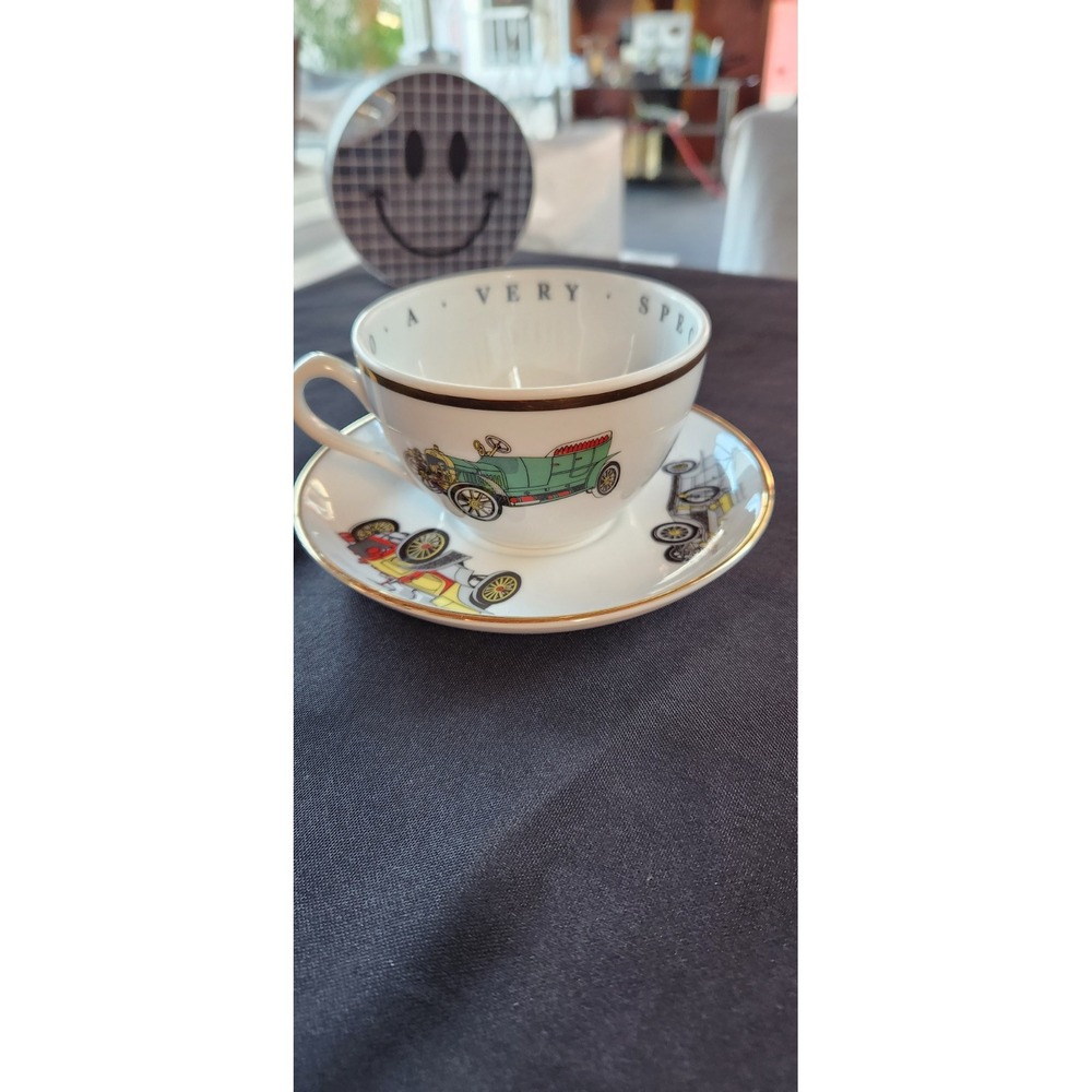 A Princess House Exclusive Vintage‎ Cars Fine Porcelain Cup & Saucer